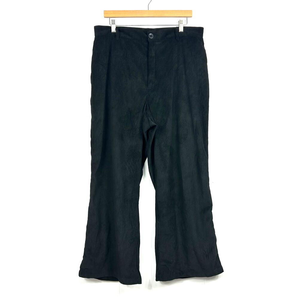 Cider Pants Womens 0XLarge Black Wide Leg Flare Flared‎ CorduroyTrousers